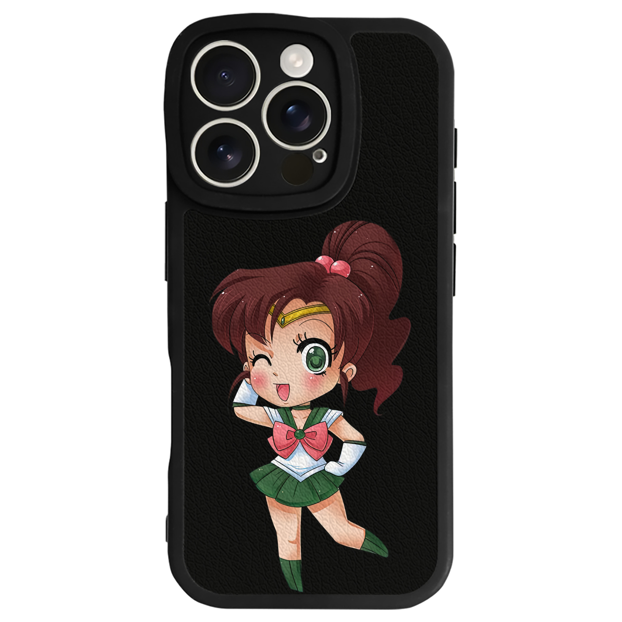 （画像用） 美少女戦士セーラームーン 木野 まこと きの まこと Sailor Moon Kino Makoto （セーラージュピター；Sailor Jupiter） 【iPhone 16シリーズ対応】シリコンスマホケース（レザー調） 材質：シリコン
